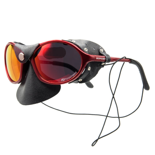 "Everest" Bergsteiger - Gletscherbrille mit Nasenprotektor D113 Gen.II rot verspiegelt