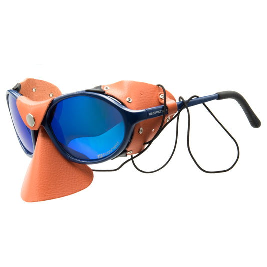 "Everest" Bergsteiger - Gletscherbrille mit Nasenprotektor D113 Gen.II blau verspiegelt