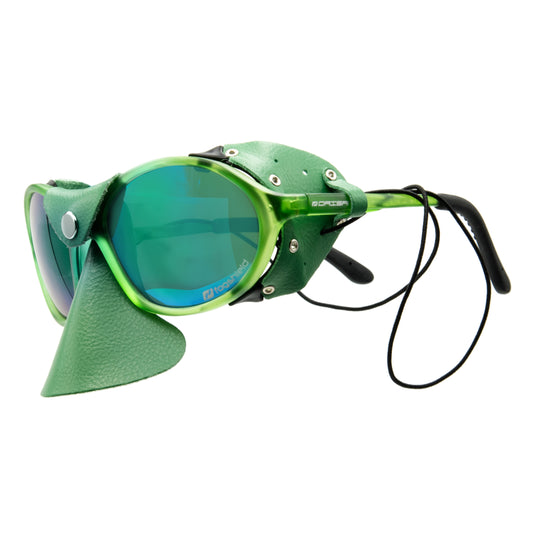 "Everest" Bergsteiger - Gletscherbrille mit Nasenprotektor D113 Gen.II grün verspiegelt