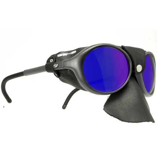 "8846 Altitude" - Profi Bergsteigerbrille mit Büffelleder D116 4 in grau gun, blau verspiegelt