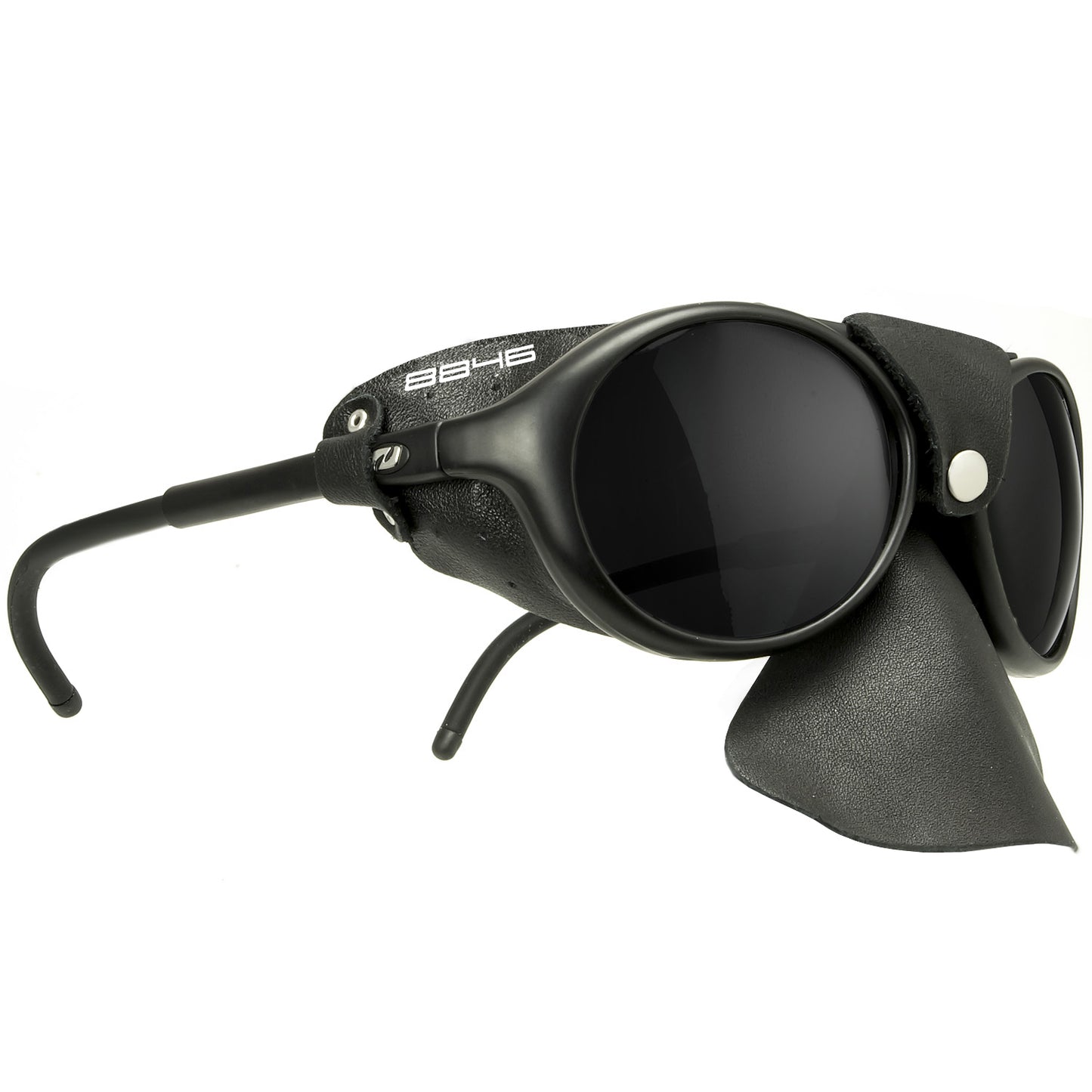 "8846 Altitude" - Profi Bergsteigerbrille mit Büffelleder D116 4 schwarz matt, silber verspiegelt